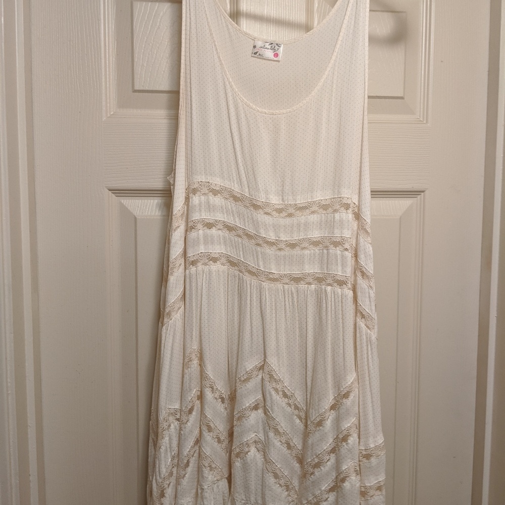 Free People | Flowy Tank Top | Color: Cream/W | L
